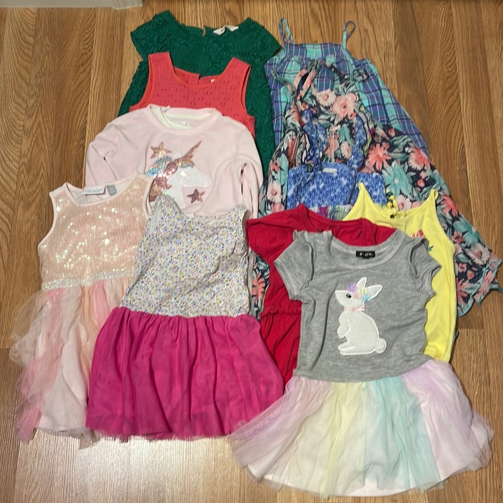 11 girl toddler dress size 3/4T bundle